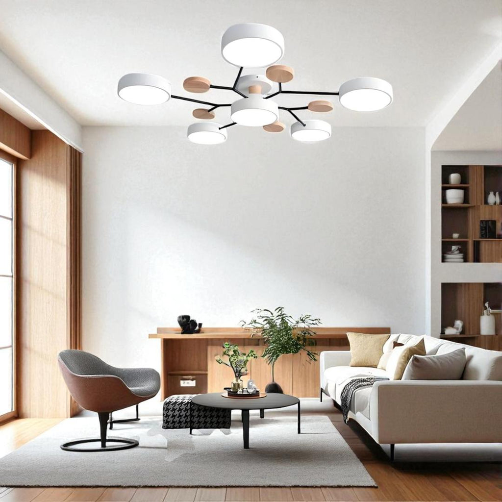 Lámpara Semi-empotrada LED Moderna de Hierro y Acrílico | Redonda