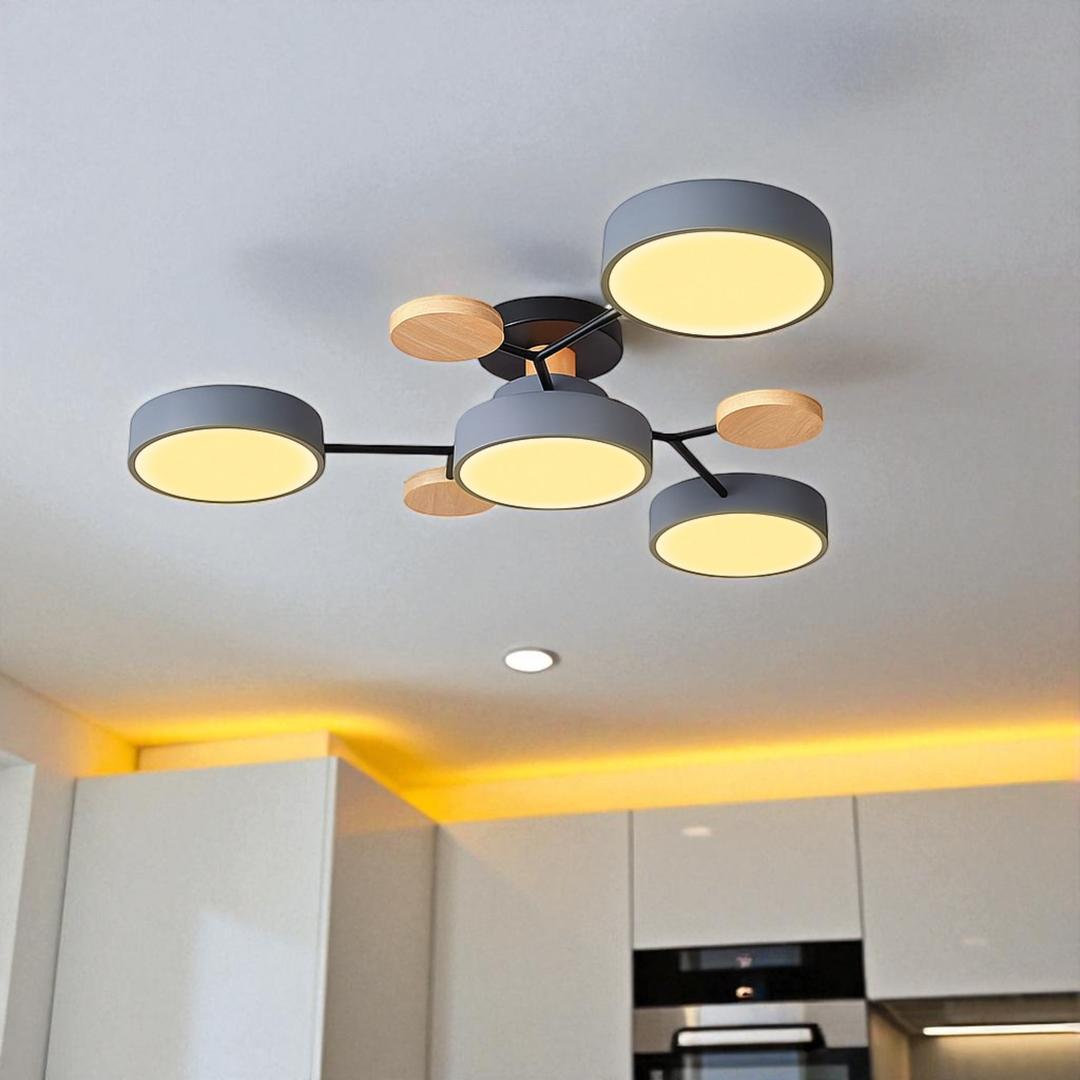 Lámpara Semi-empotrada LED Moderna de Hierro y Acrílico | Redonda