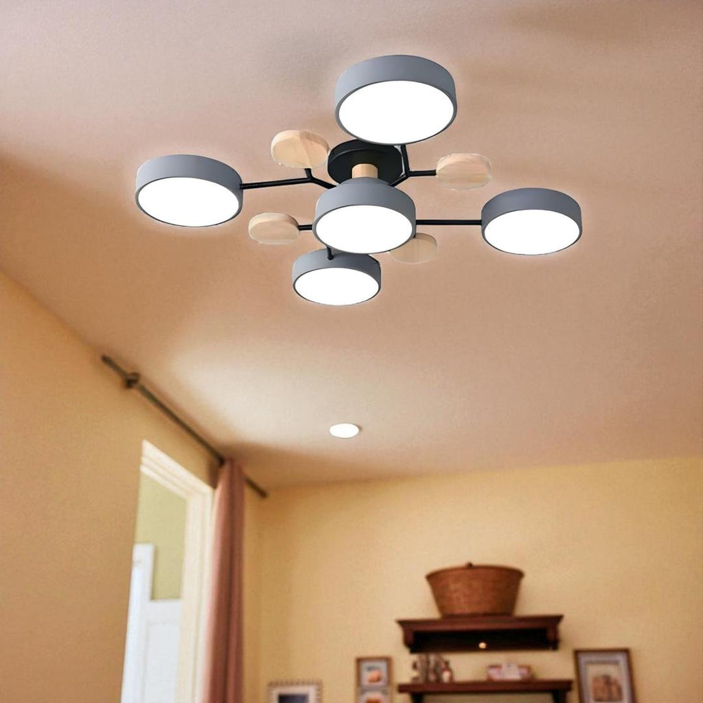 Lámpara Semi-empotrada LED Moderna de Hierro y Acrílico | Redonda