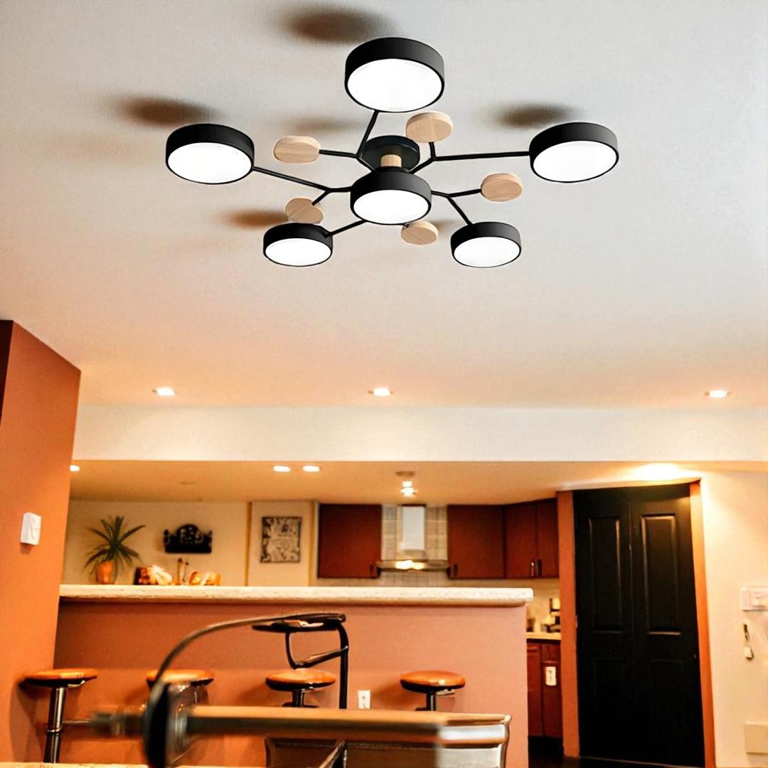 Lámpara Semi-empotrada LED Moderna de Hierro y Acrílico | Redonda