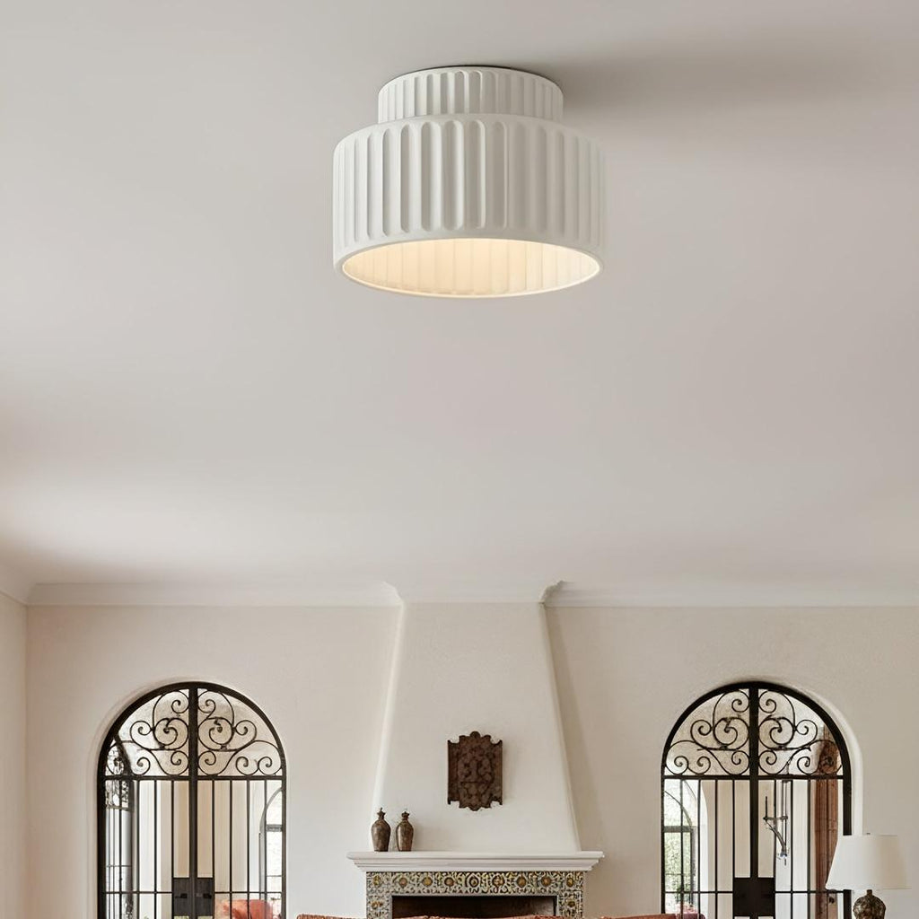 Lámpara Colgante Moderna Color Crema | Redonda