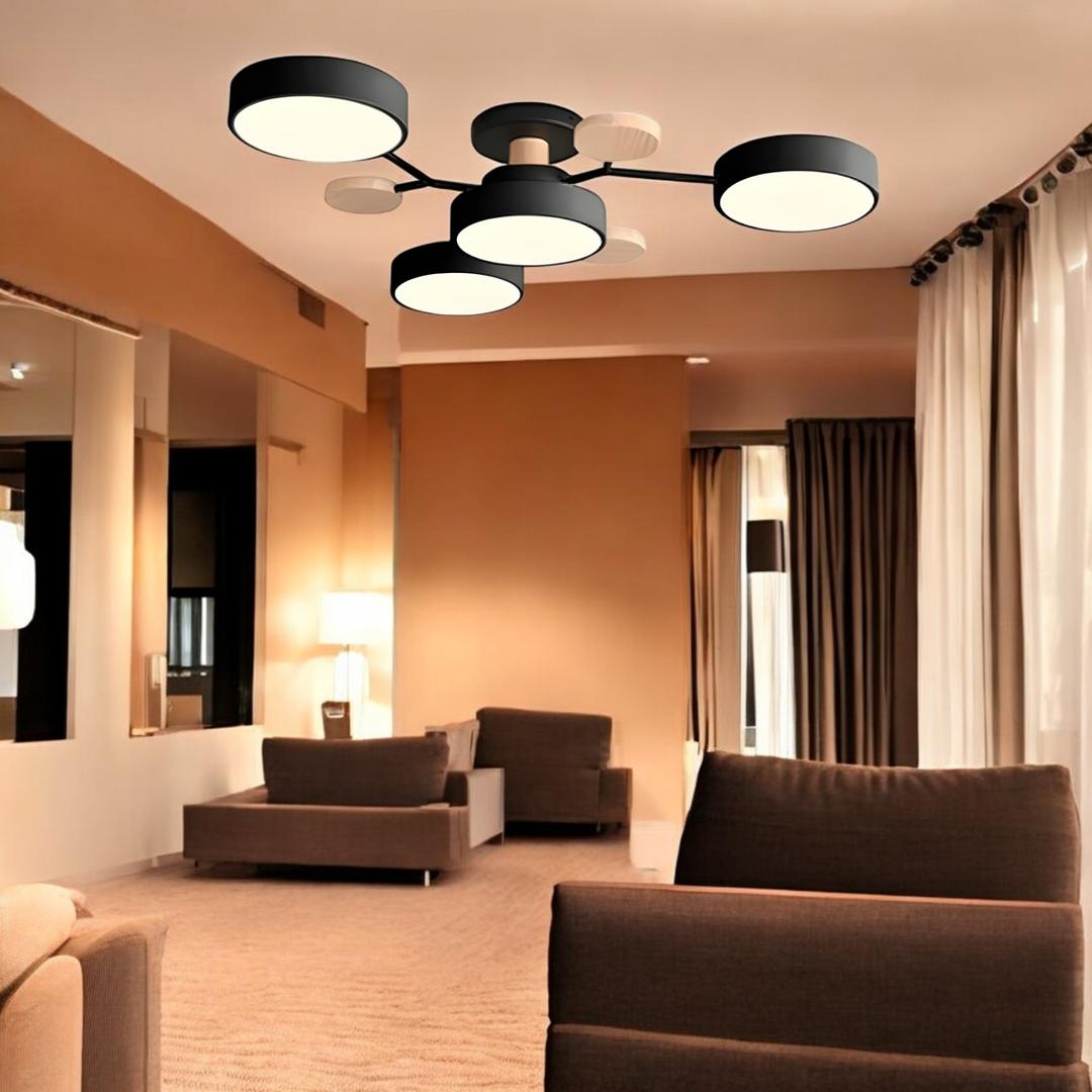 Lámpara Semi-empotrada LED Moderna de Hierro y Acrílico | Redonda