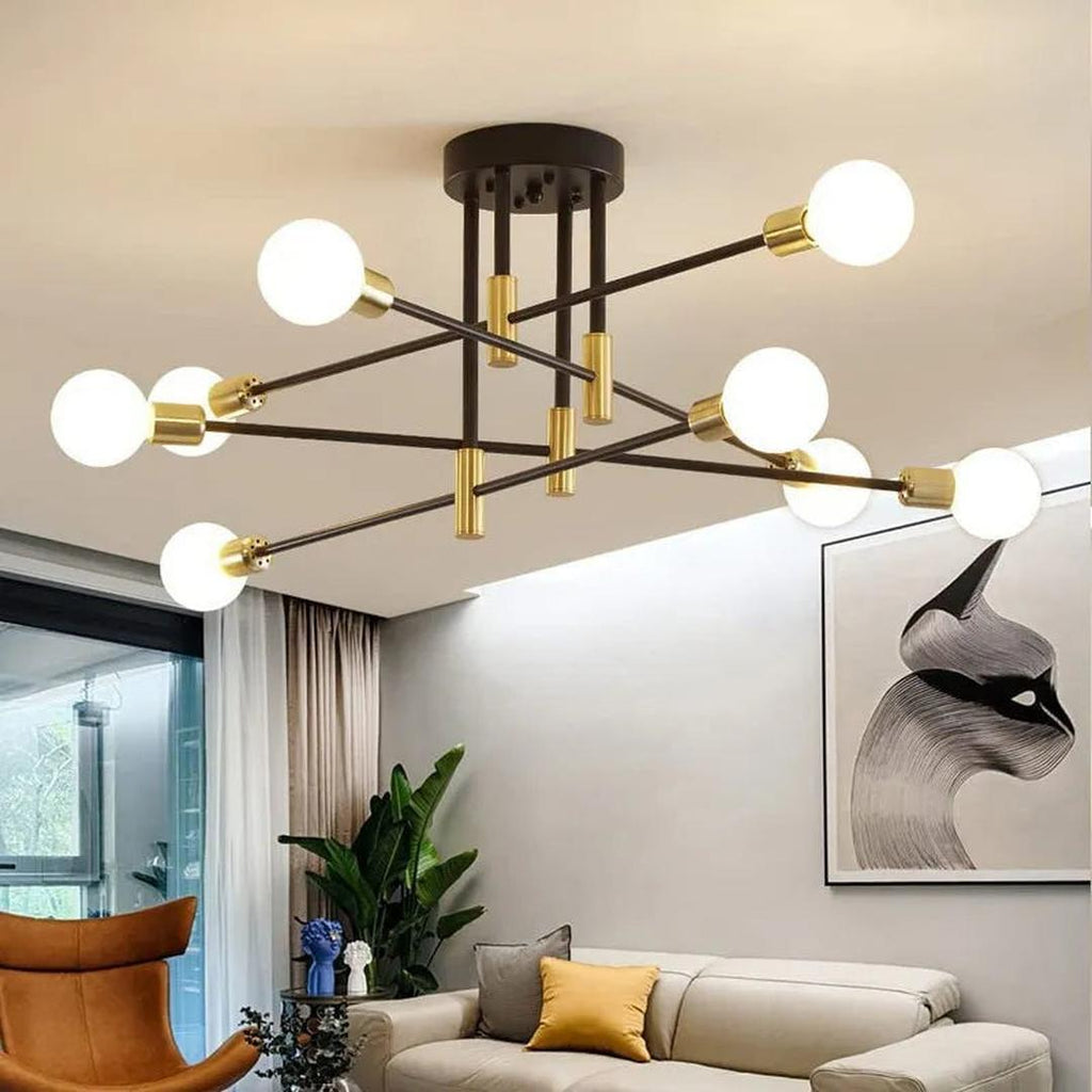 Glass Globe Ceiling Lamp with Crown | Modern