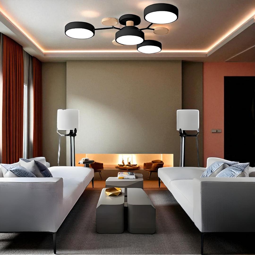 Lámpara Semi-empotrada LED Moderna de Hierro y Acrílico | Redonda