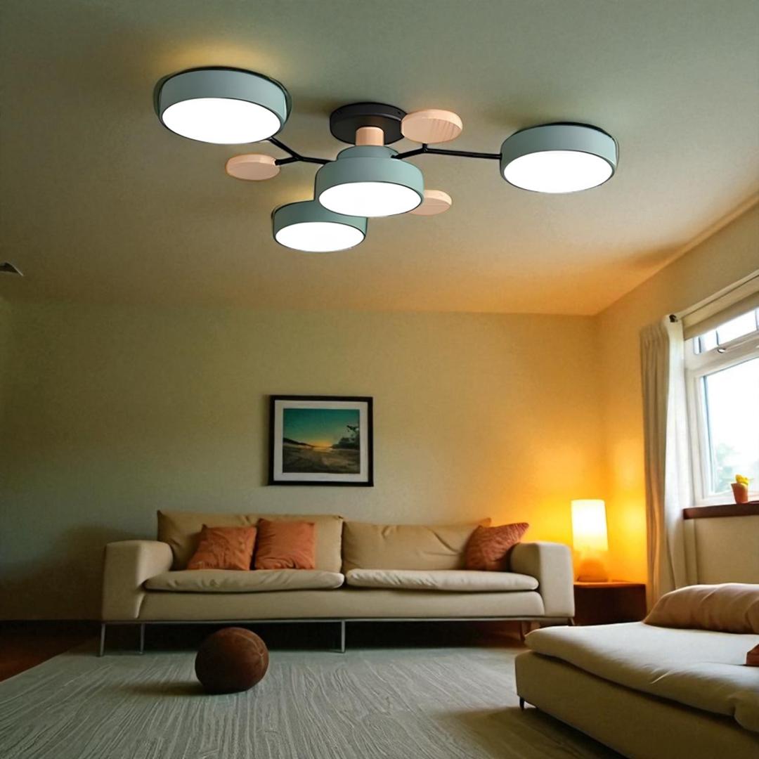 Lámpara Semi-empotrada LED Moderna de Hierro y Acrílico | Redonda