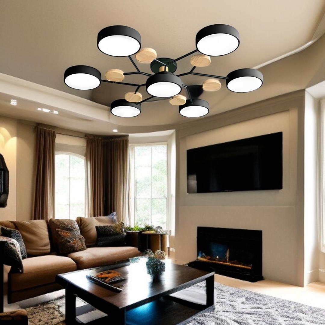 Lámpara Semi-empotrada LED Moderna de Hierro y Acrílico | Redonda