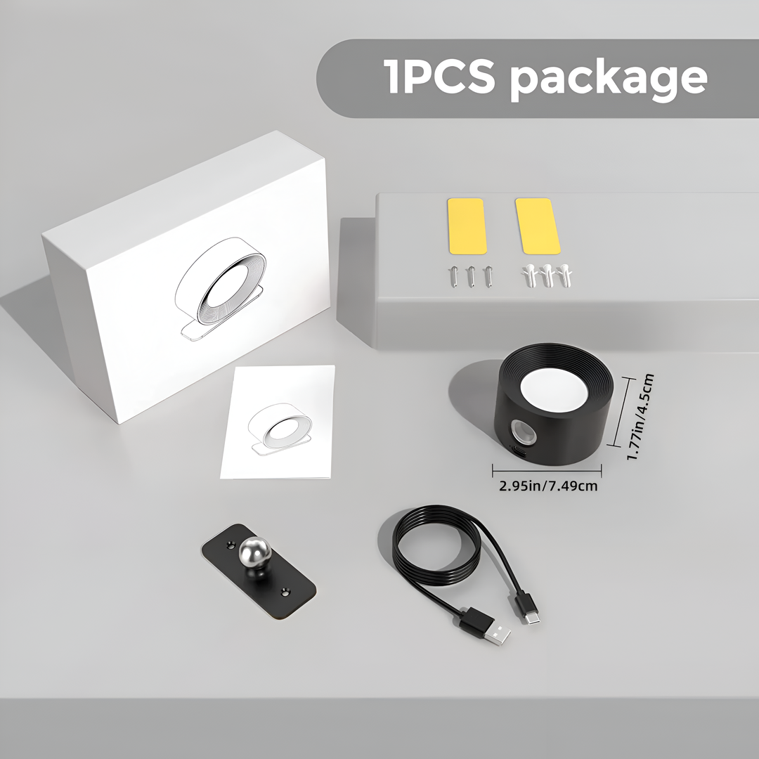 Lámpara de Pared LED Táctil 360° Inalámbrica | Carga USB