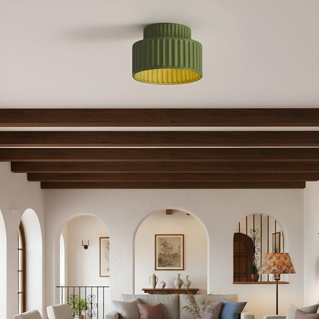 Lámpara Colgante Moderna Color Crema | Redonda