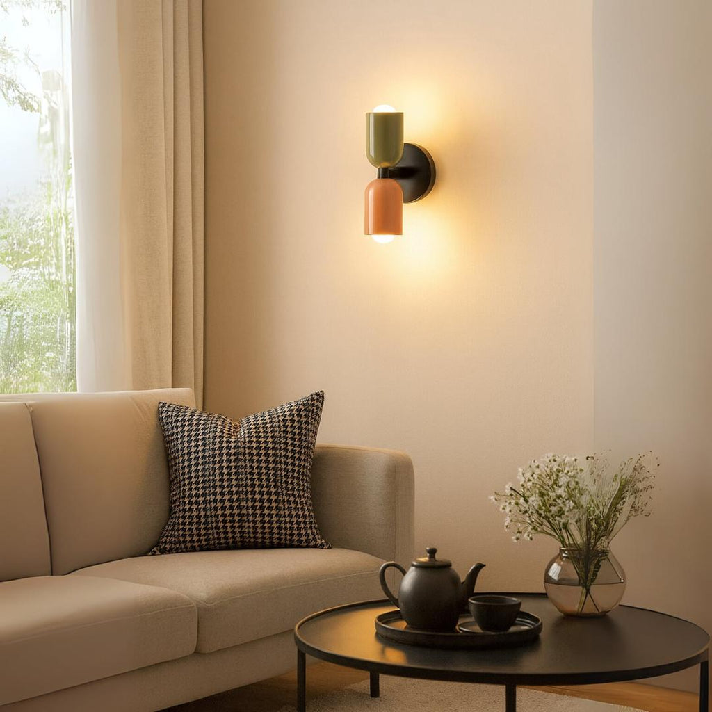 Lámparas de Pared LED Color Crema de Resina y Metal | Doble Cabeza