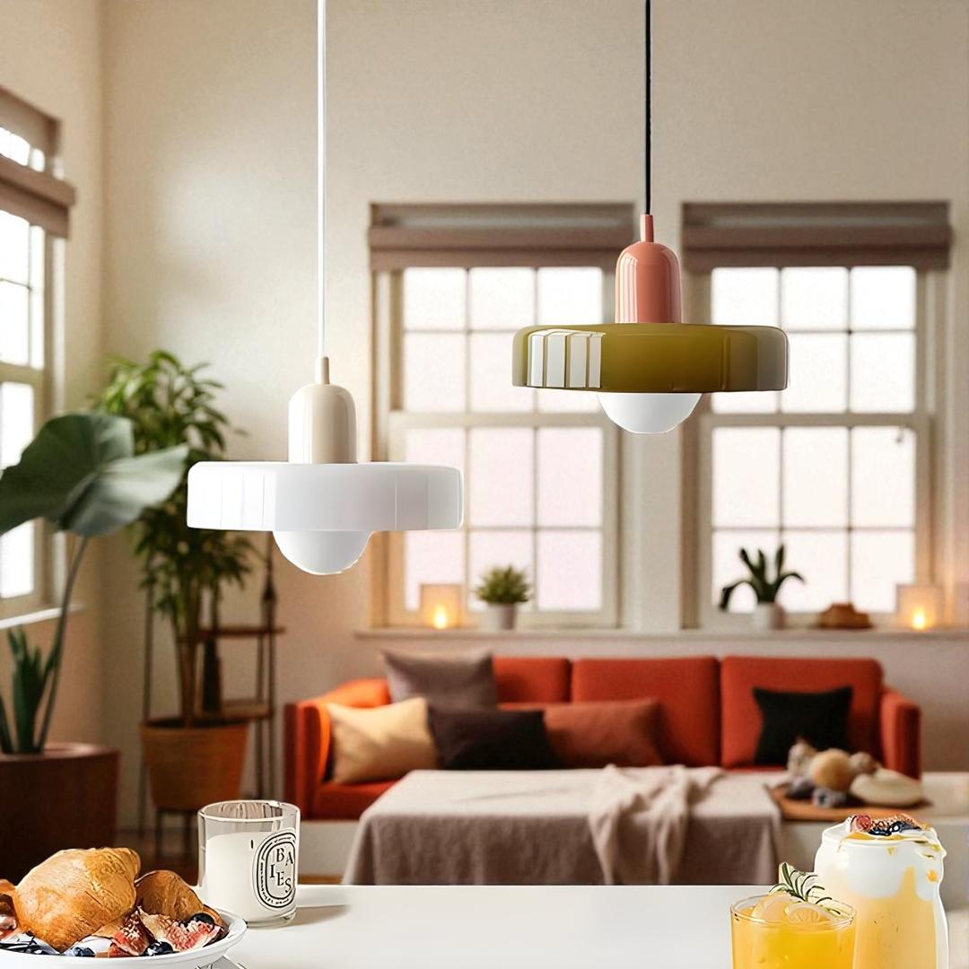 Lámpara Colgante De Vidrio | Altura Ajustable