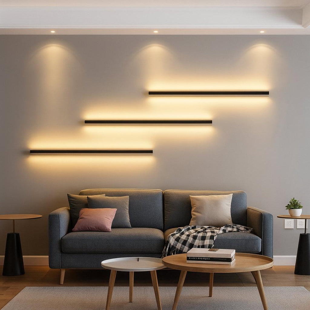 Lámpara de Pared Contemporánea de Diseño Vertical de Metal y Acrílico con Acabado Negro | Exterior