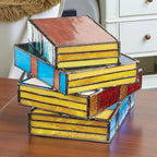 Lámpara En Forma De Libro De Vidrio De Color | Artística