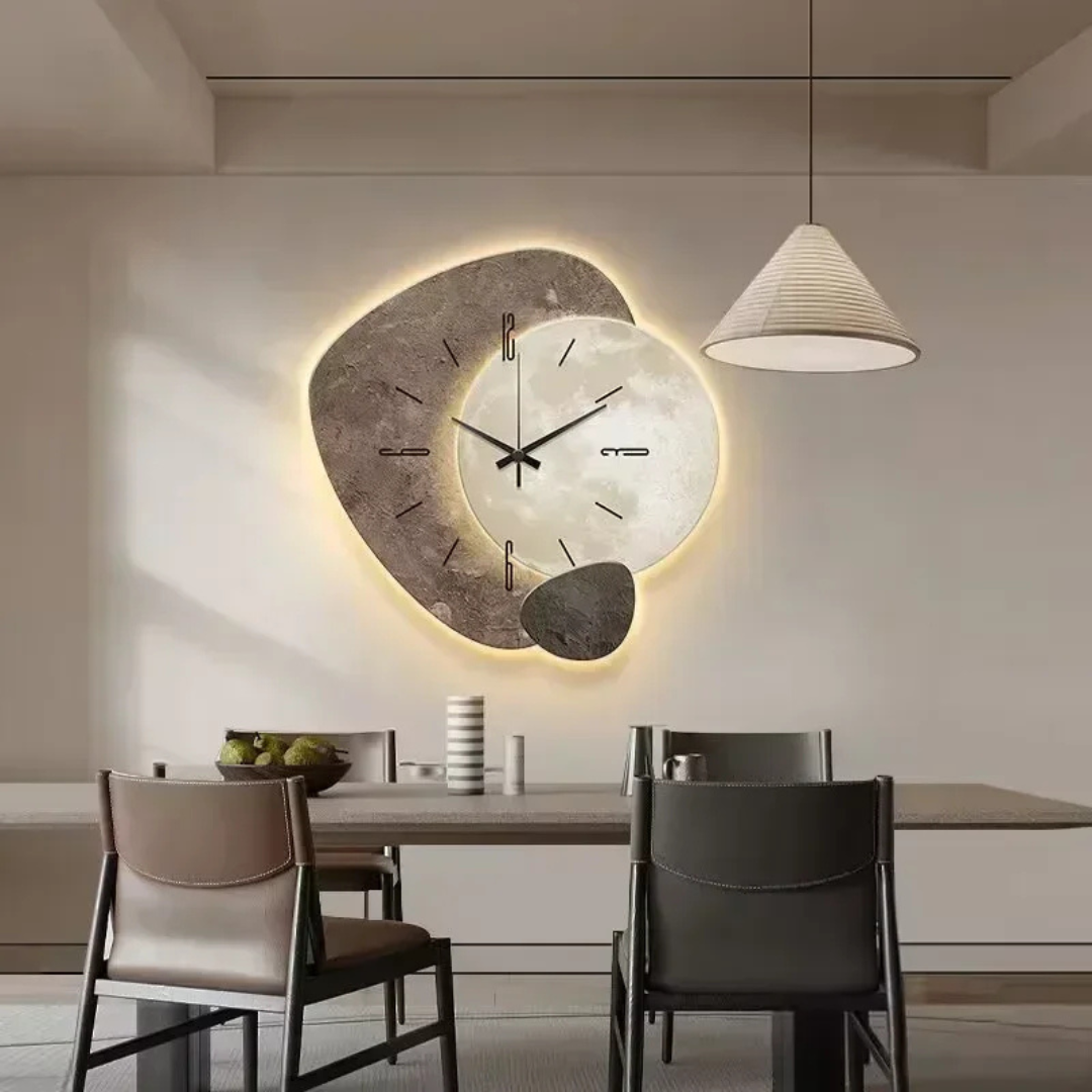 Reloj de Pared LunaWood – Elegancia Natural con Suave Brillo LED