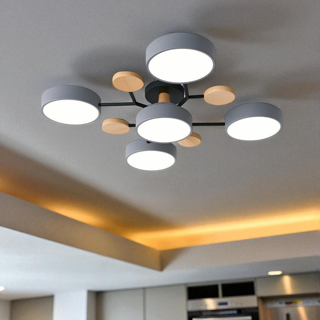 Lámpara Semi-empotrada LED Moderna de Hierro y Acrílico | Redonda