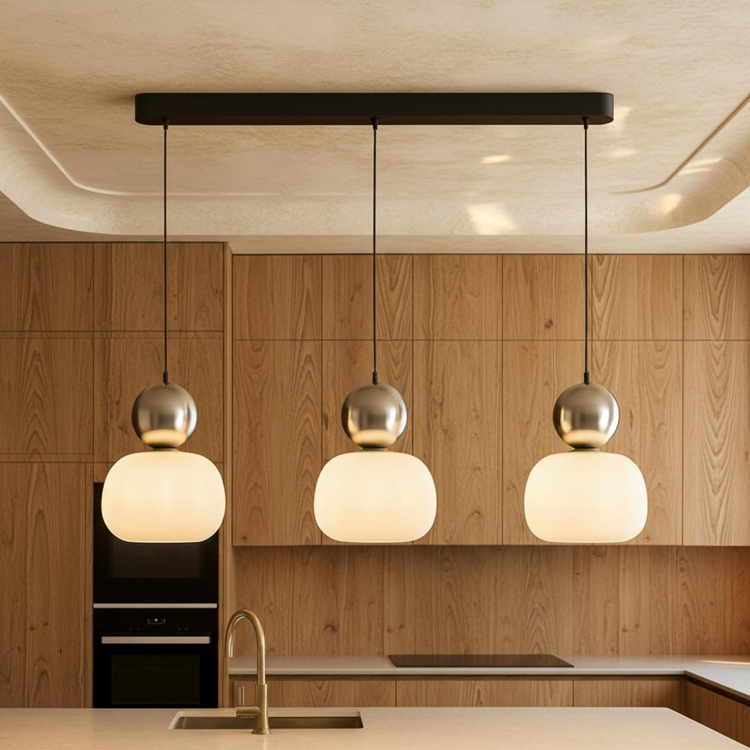 Lámpara Colgante Decorativa Color Crema | Art Deco