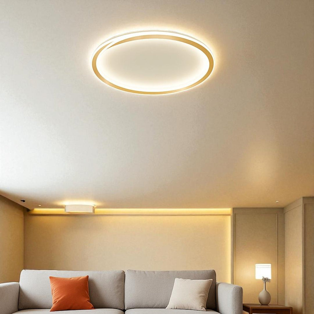 Lámpara de Techo LED Redonda de Hierro y Acrílico | Para Dormitorio