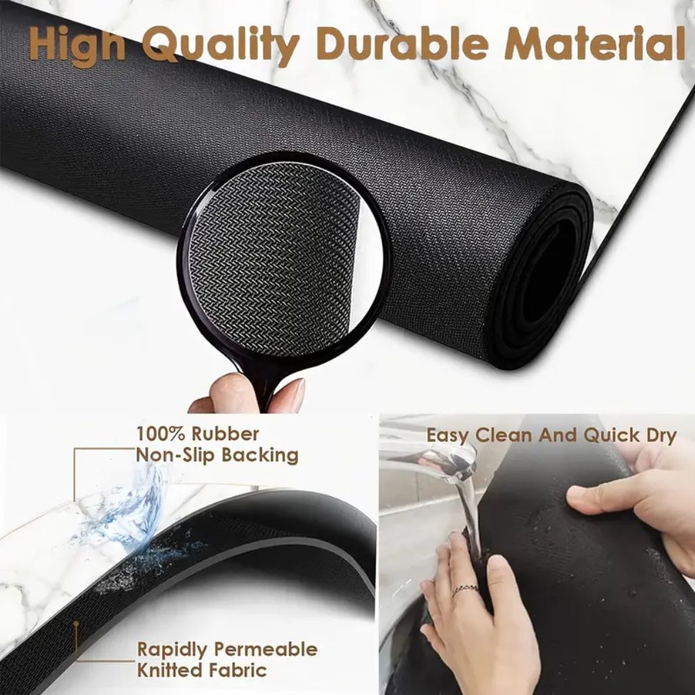 Geschirrabtropfmatte im Marmor-Design