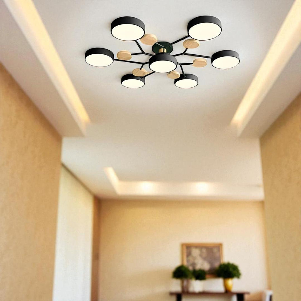 Lámpara Semi-empotrada LED Moderna de Hierro y Acrílico | Redonda