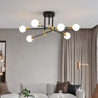 Glass Globe Ceiling Lamp with Crown | Modern