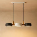 Moderne skandinavische Deckenpendelleuchte aus Metall und Holz | Mehrere Lichtquellen
