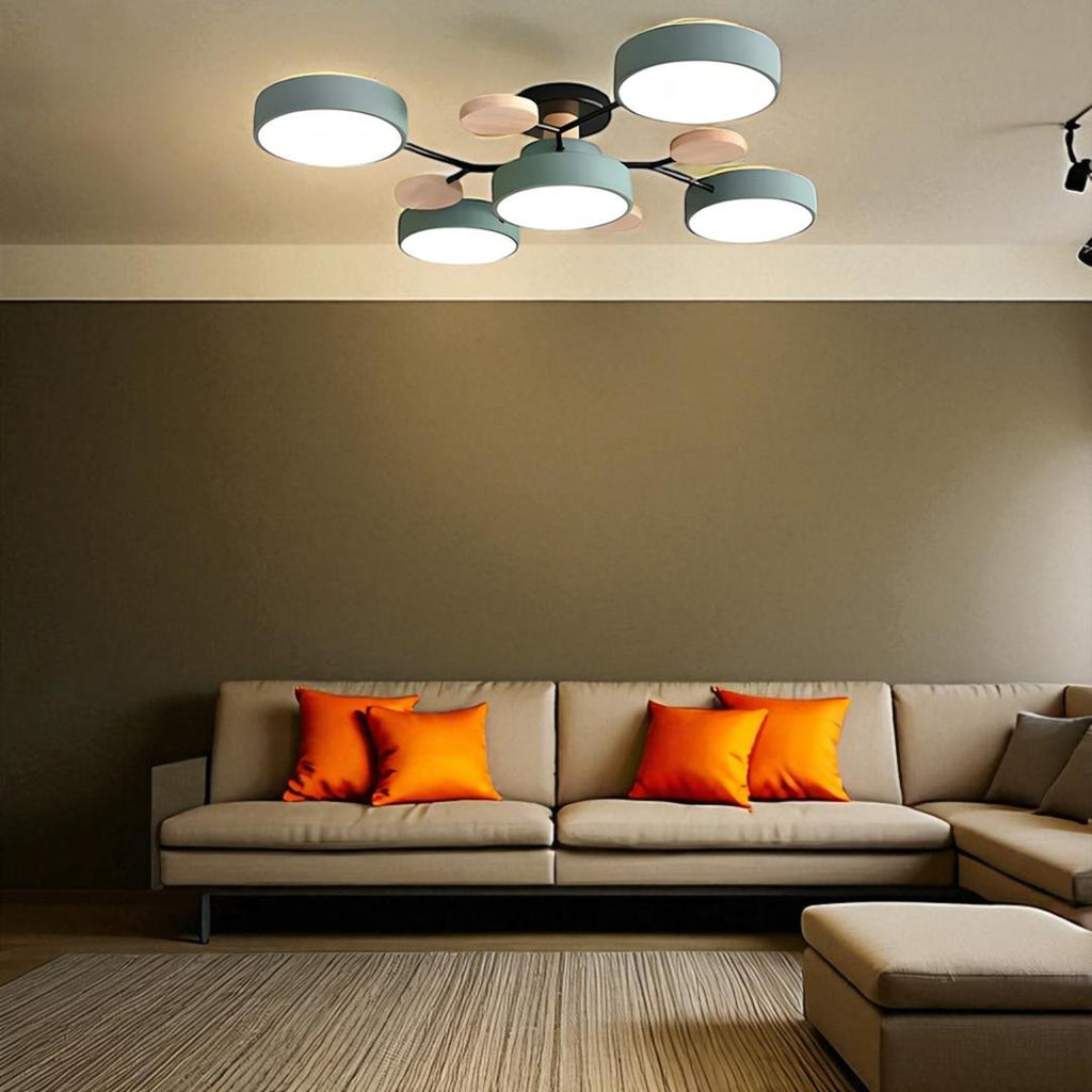 Lámpara Semi-empotrada LED Moderna de Hierro y Acrílico | Redonda