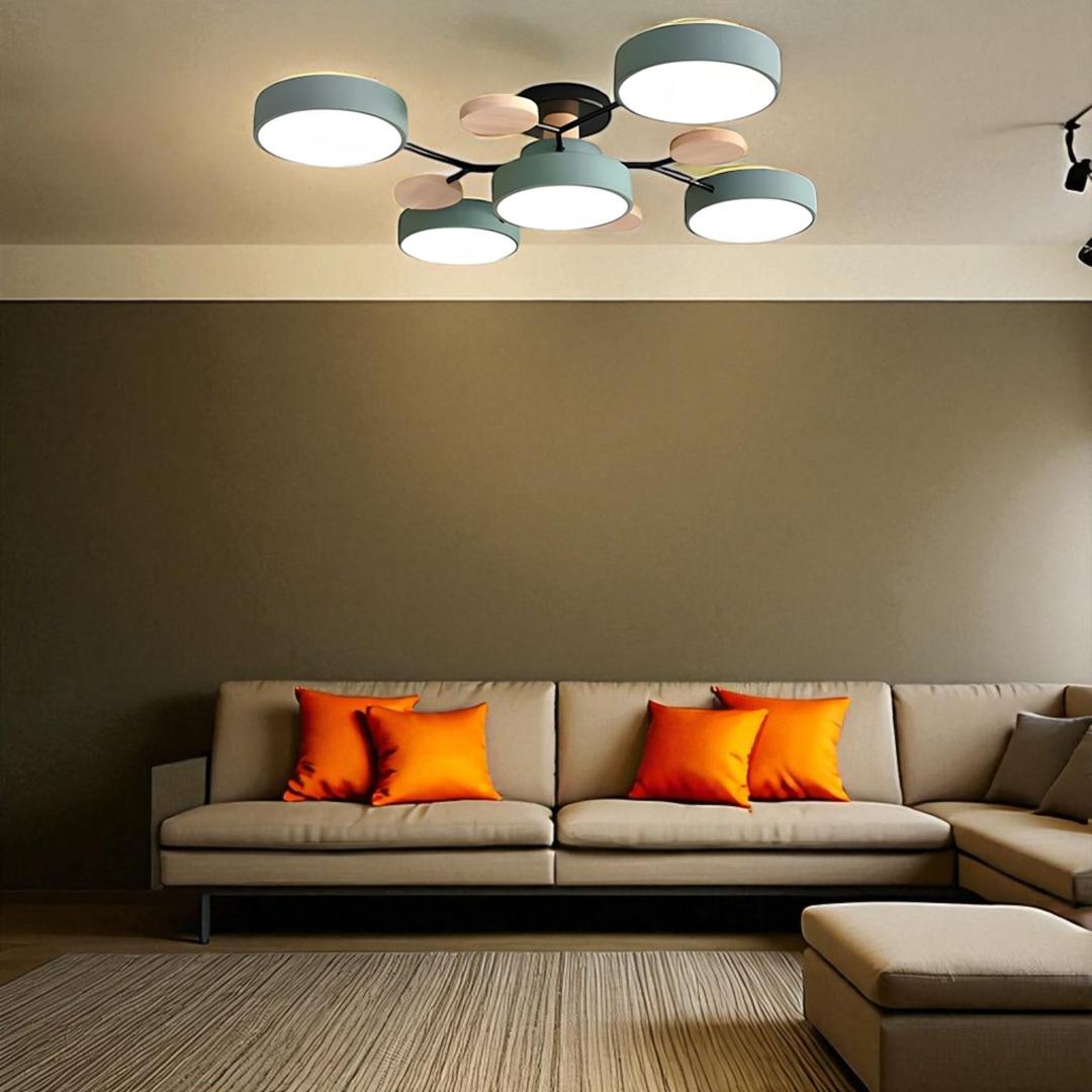 Lámpara Semi-empotrada LED Moderna de Hierro y Acrílico | Redonda