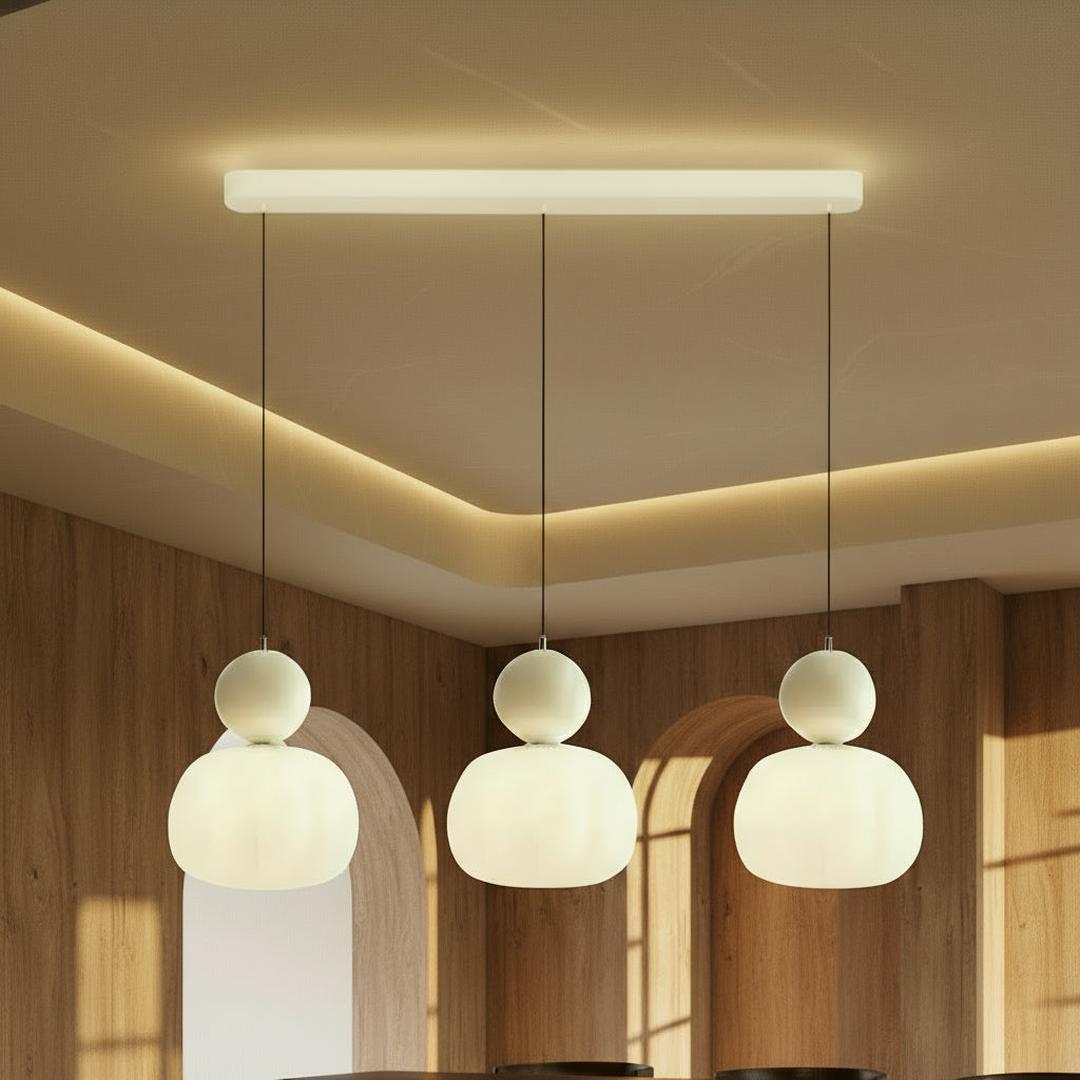 Lámpara Colgante Decorativa Color Crema | Art Deco