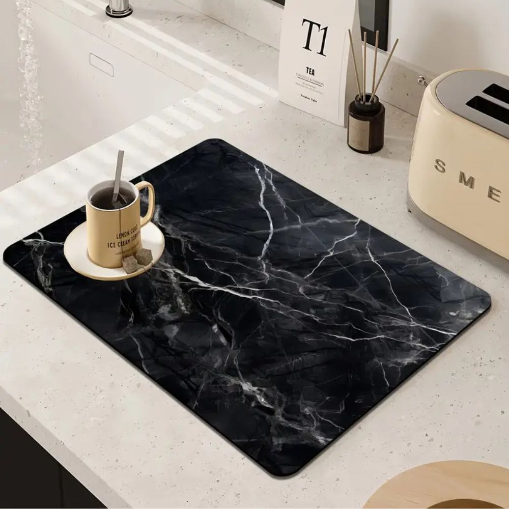 Tapete para Secar Platos con Estilo de Mármol