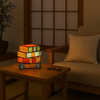 Lámpara En Forma De Libro De Vidrio De Color | Artística