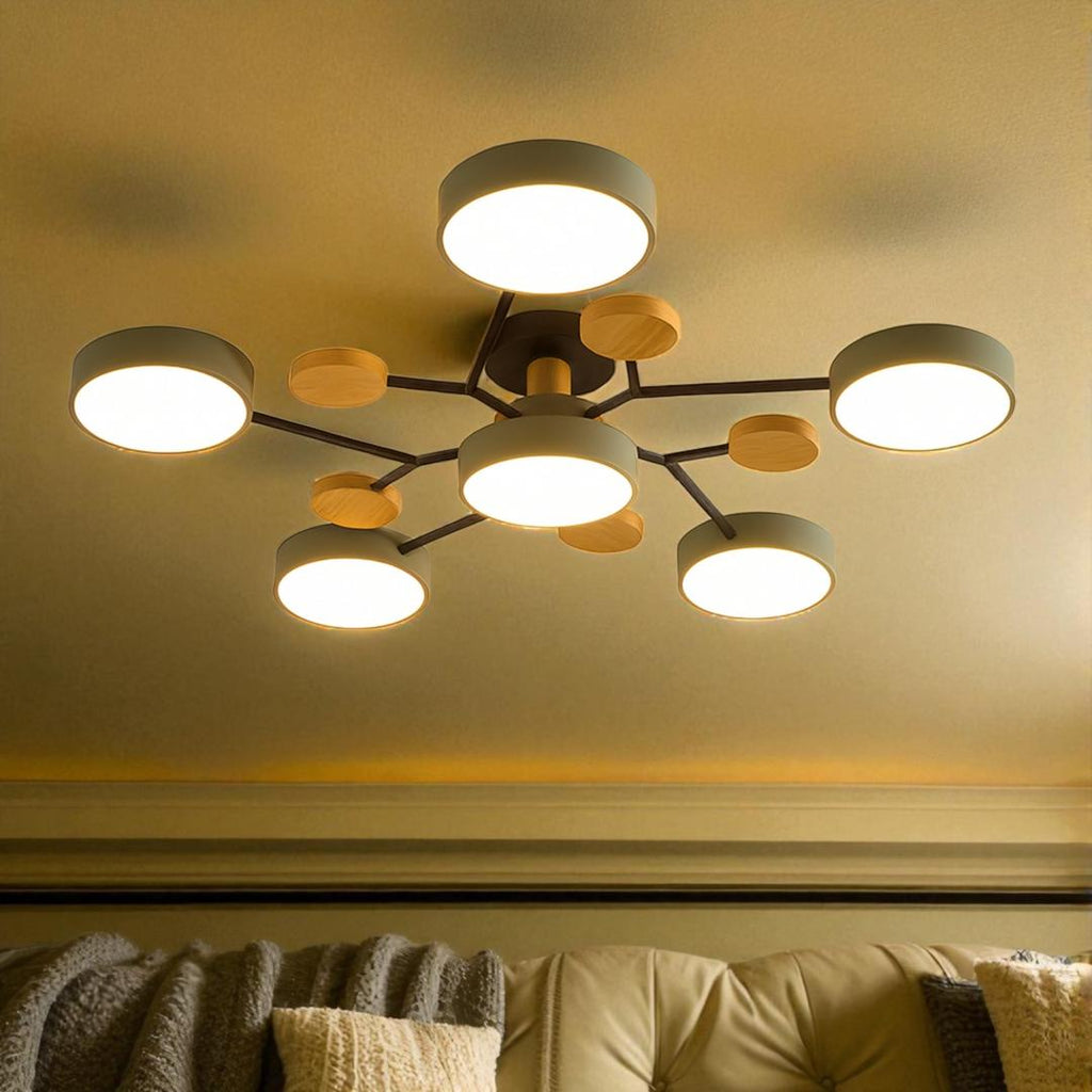 Lámpara Semi-empotrada LED Moderna de Hierro y Acrílico | Redonda