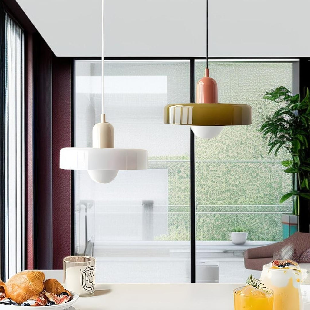 Lámpara Colgante De Vidrio | Altura Ajustable