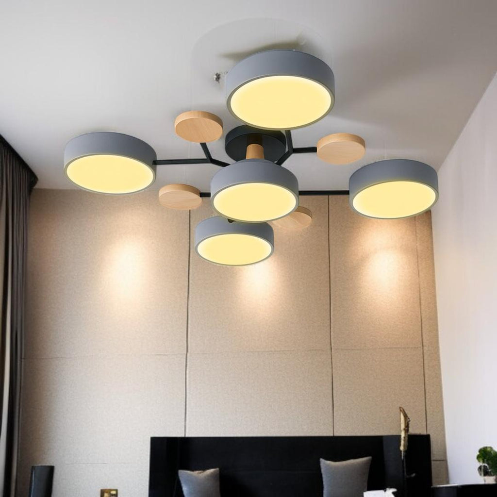 Lámpara Semi-empotrada LED Moderna de Hierro y Acrílico | Redonda