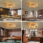 Handwoven Rattan Ceiling Fan – Zen Style and Practicality