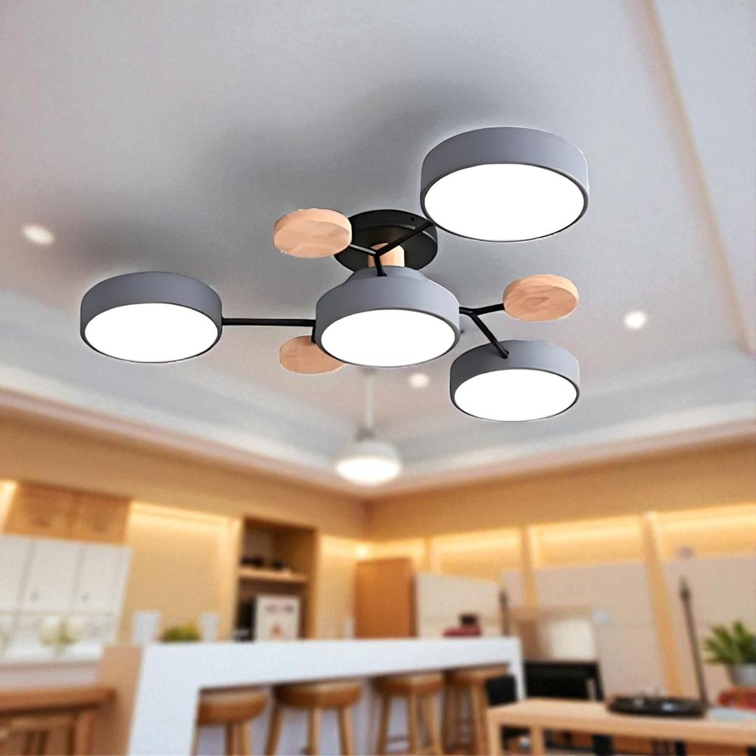 Lámpara Semi-empotrada LED Moderna de Hierro y Acrílico | Redonda