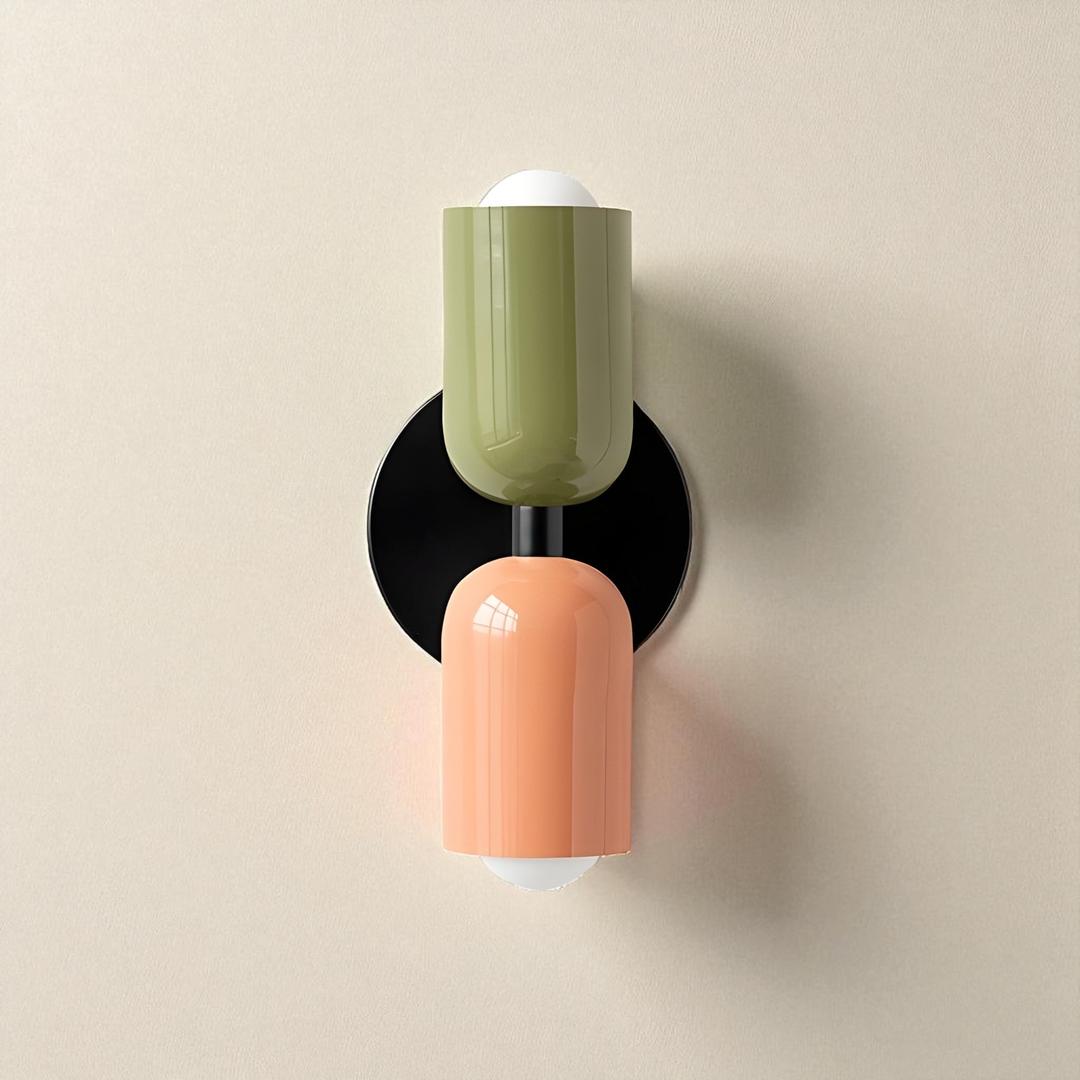 Lámparas de Pared LED Color Crema de Resina y Metal | Doble Cabeza