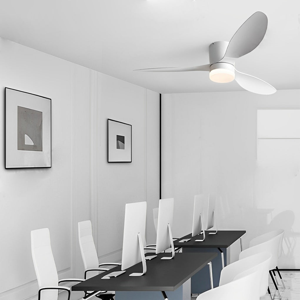 Ventilador de Techo Moderno de 52 Pulgadas con 3 Aspas, Iluminación LED Ajustable y Control Remoto