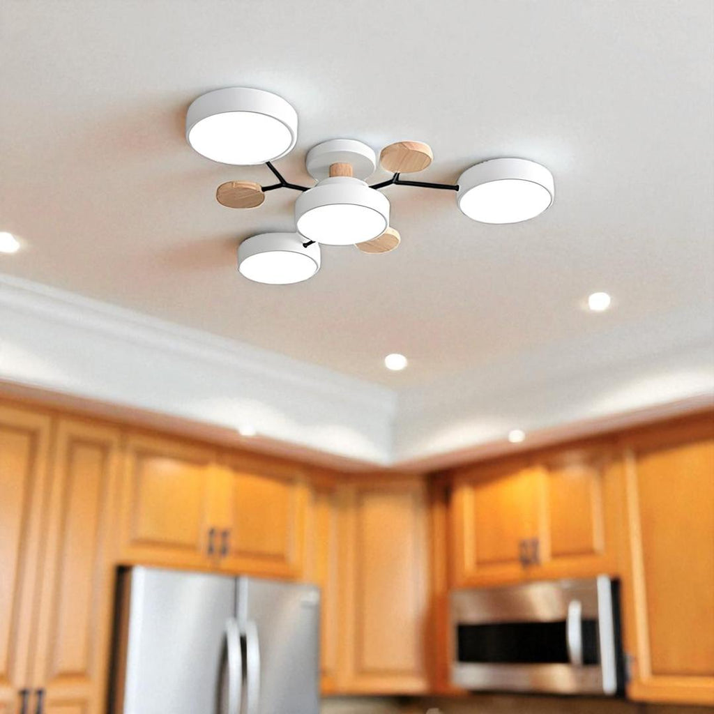 Lámpara Semi-empotrada LED Moderna de Hierro y Acrílico | Redonda