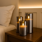 Velas De Cera Con Cubierta De Vidrio | Juego De Tres