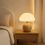 Lámpara De Mesa Crema Estilo Hongo Para Hogar | Estilo Francés