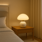 Lámpara De Mesa Crema Estilo Hongo Para Hogar | Estilo Francés