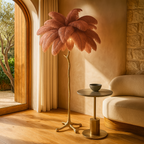 Lámpara De Pie Para Hogar Con Plumas | Diseño De Avestruz