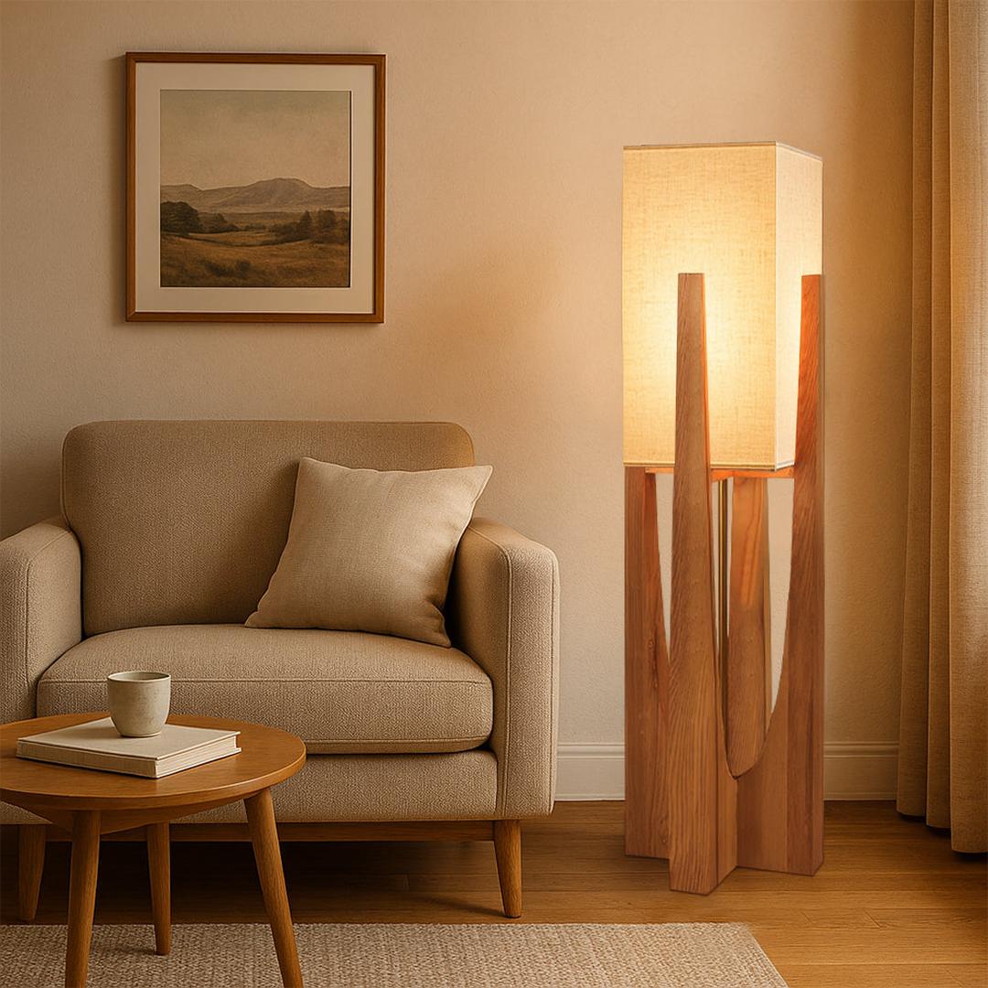 Wabi-Sabi Wooden Floor Lamp | Japanese Style