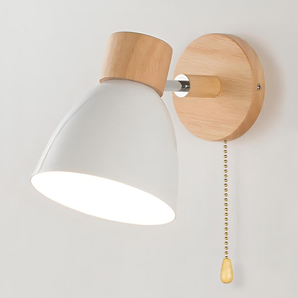 Nordic Hanging Wall Lamp | Wooden Switch