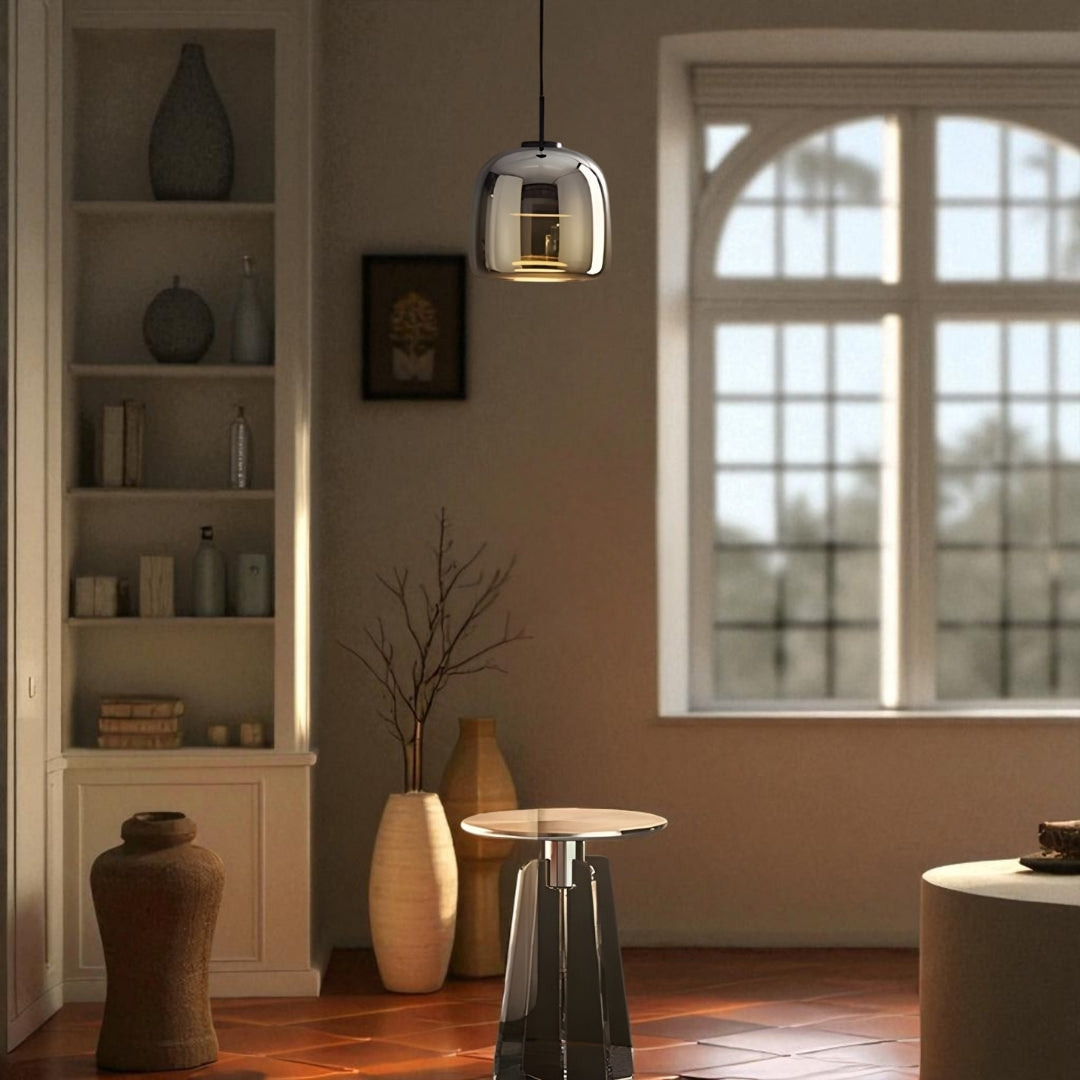 Lámpara Colgante Decorativa De Vidrio Negro | Estilo Nórdico