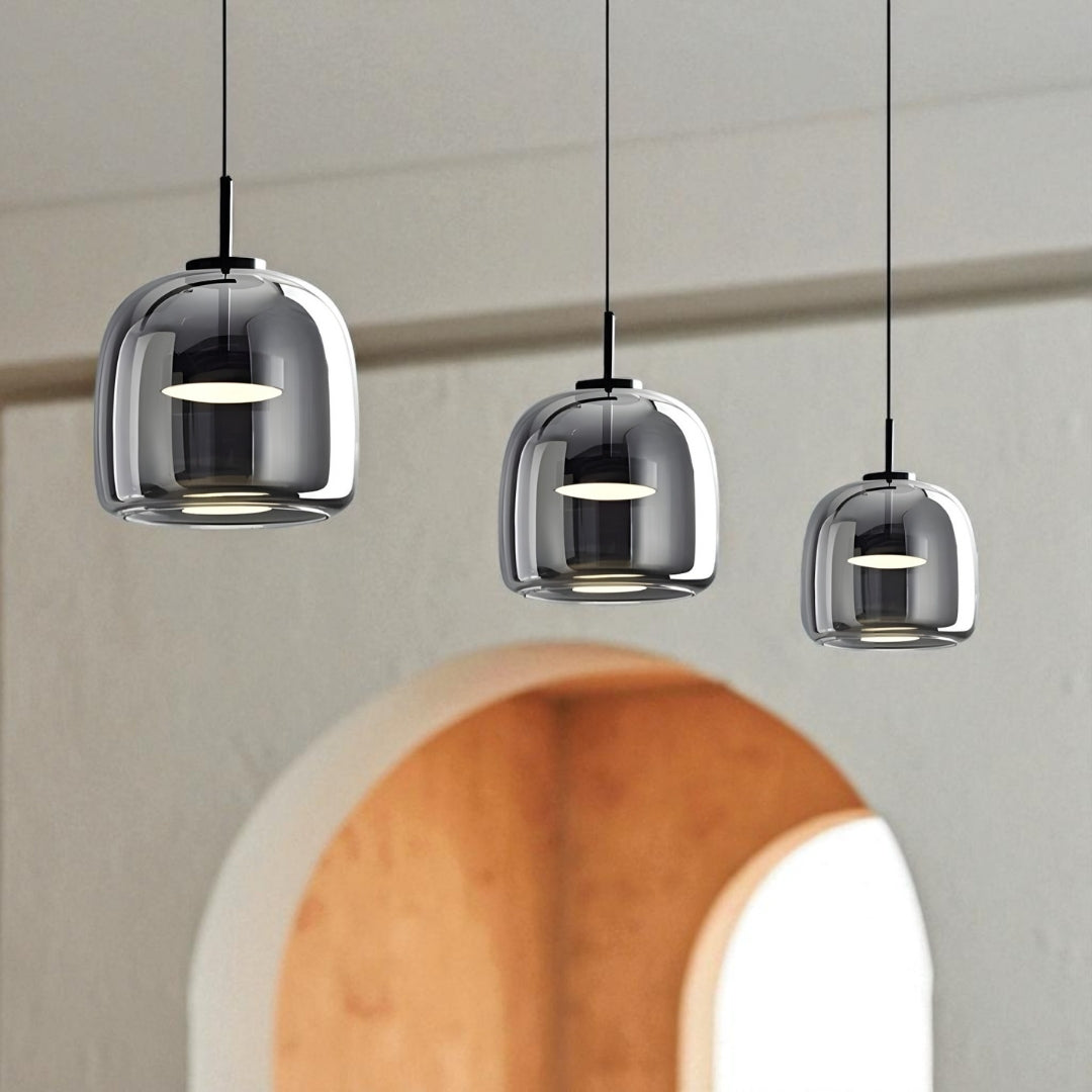 Lámpara Colgante Decorativa De Vidrio Negro | Estilo Nórdico