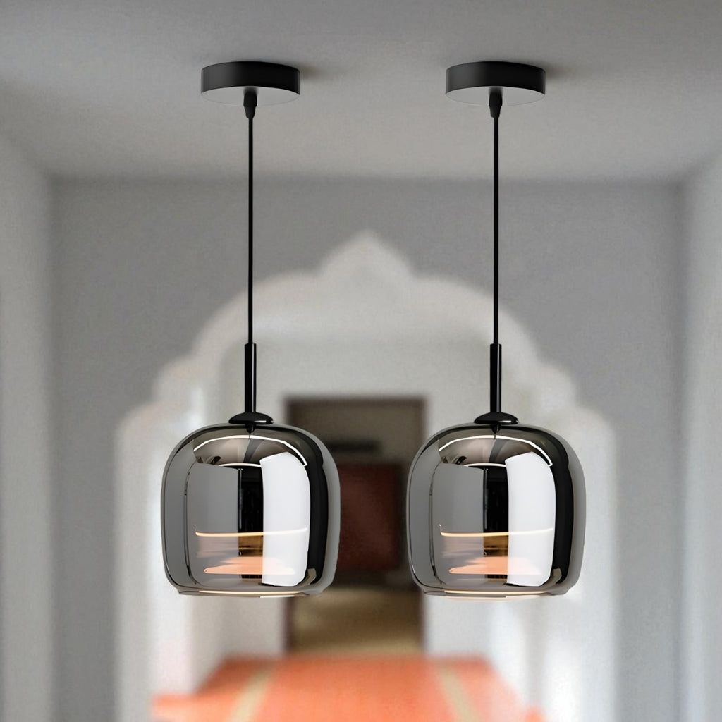 Lámpara Colgante Decorativa De Vidrio Negro | Estilo Nórdico