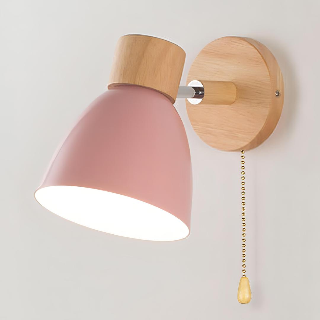 Nordic Hanging Wall Lamp | Wooden Switch