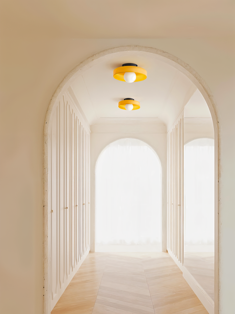 Lámpara de Techo Nórdica de Vidrio | Montaje Semiatinado