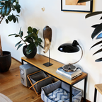 Lámpara de Mesa Regulable con Cúpula de Hierro | Estilo Vintage