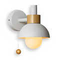 Macaron Wooden and Iron Wall Lamp | Rope Switch
